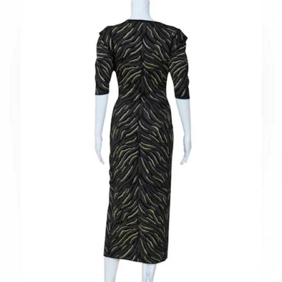 Sass & Bide Midi Dress Movement of Sound: animal print, button slot NWOT XS - Picture 2 of 10